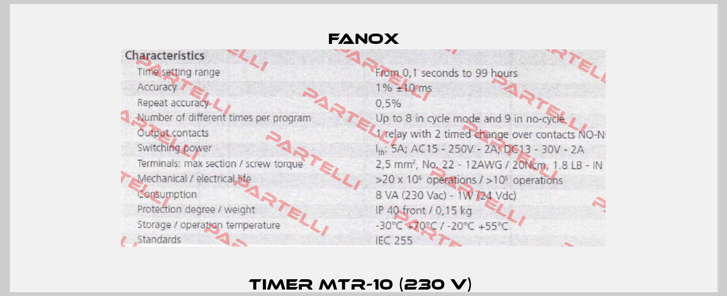 Timer MTR-10 (230 V)  Fanox