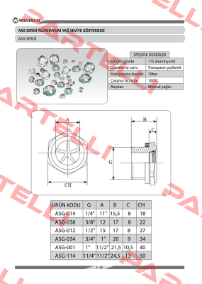  ASG-001, alternative is Level gauge eye 1"  Winman