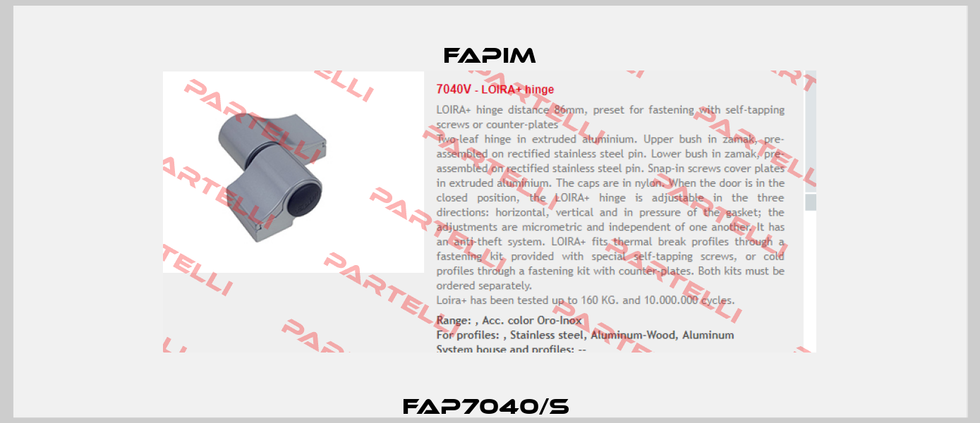 FAP7040/S  Fapim
