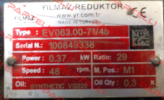 EV063.00-71M/4C  Yılmaz Redüktör