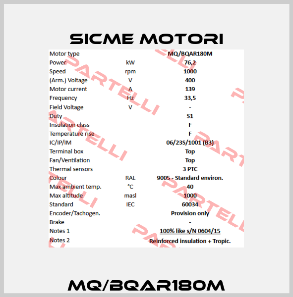 MQ/BQAR180M Sicme Motori