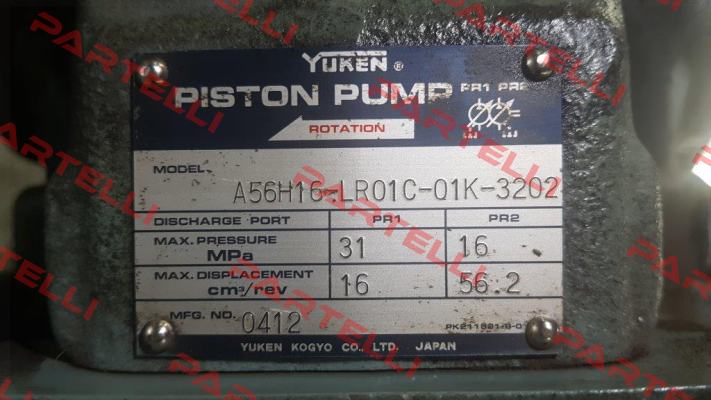 A56H16-LR01C-01K-3202 old code - new code A56H16-LR01C-01K-3203 Yuken