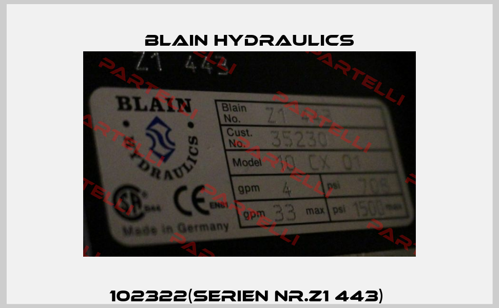 102322(Serien Nr.Z1 443)  Blain Hydraulics
