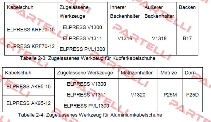 P/N: 5211-013000 Type: V1320  Elpress