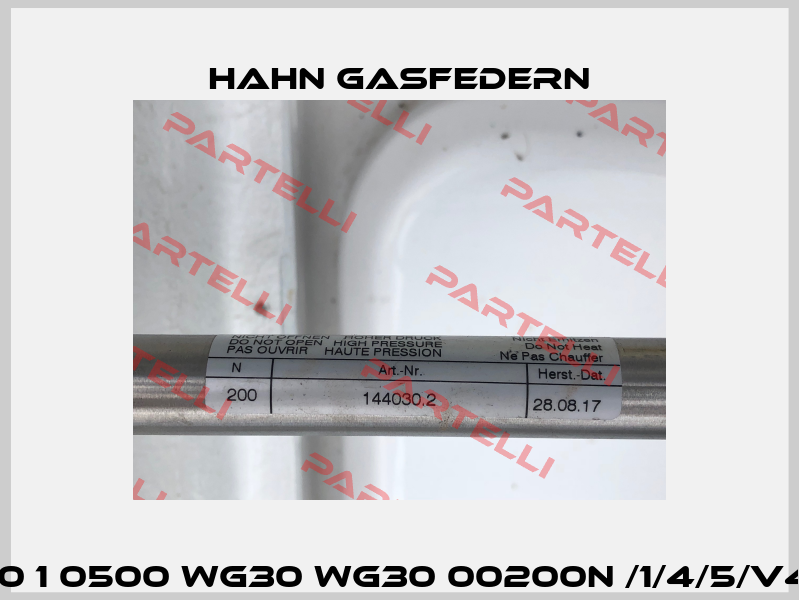 G 08 19 0200 1 0500 WG30 WG30 00200N /1/4/5/V4 (144030.2)  Hahn Gasfedern