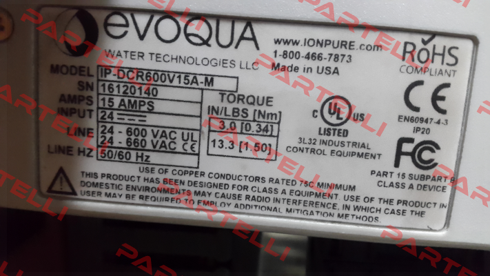 41161000001 Evoqua Water Technologies