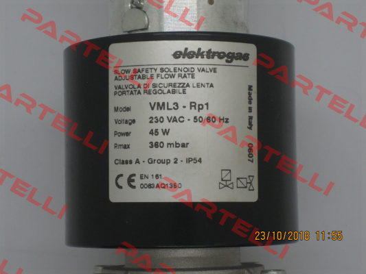 VML-3-RP1 - 230 VAC - 50/60 Hz - 360 mbar (stock) Elektrogas