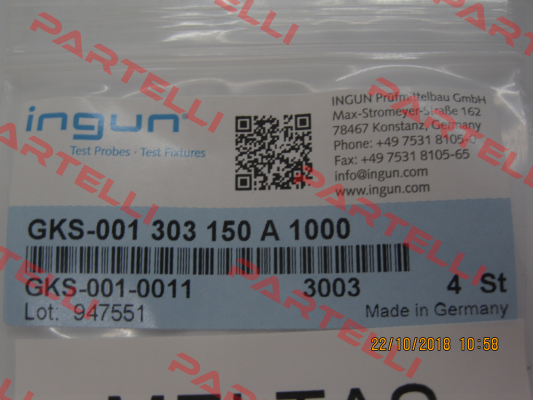 GKS-001 303 150 A 1000 Ingun