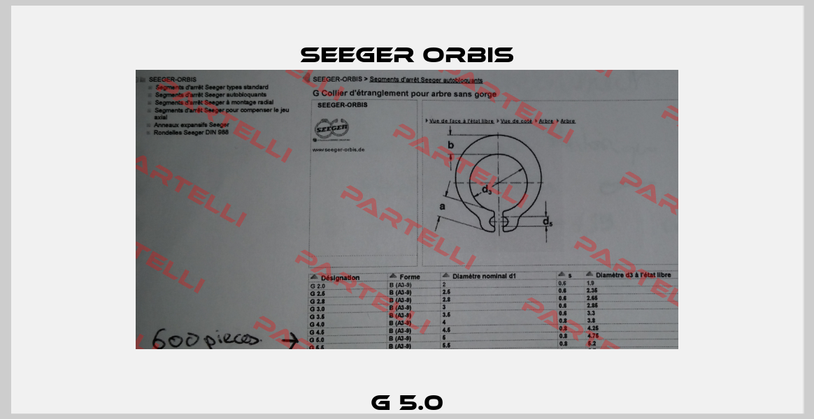 G 5.0 Seeger Orbis