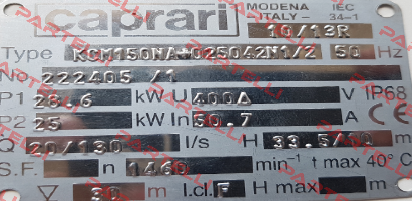 OR ring L60 for KCM150NA+025042N1/2 CAPRARI