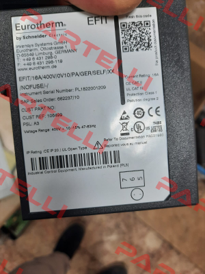 EFIT/16A/400V/0V10/PA/GER/SELF/XX/NOFUSE/-/ Eurotherm