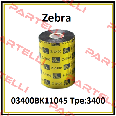 PN:03400BK11045 Tpe:3400 Zebra