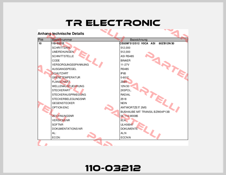 110-03212 TR Electronic