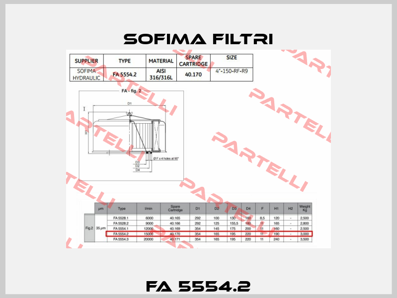 FA 5554.2 Sofima Filtri