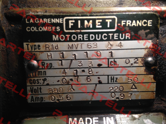 R1d MVT63 A4  H11101  Fimet