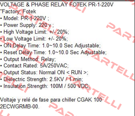 PR-1-220V  Fotek