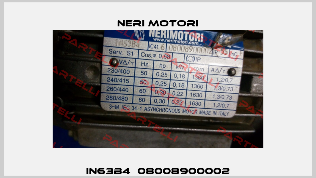 IN63B4  08008900002 Neri Motori