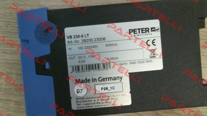 P/N: 2B200.23006, Type: VB 230-6LT Peter Electronic