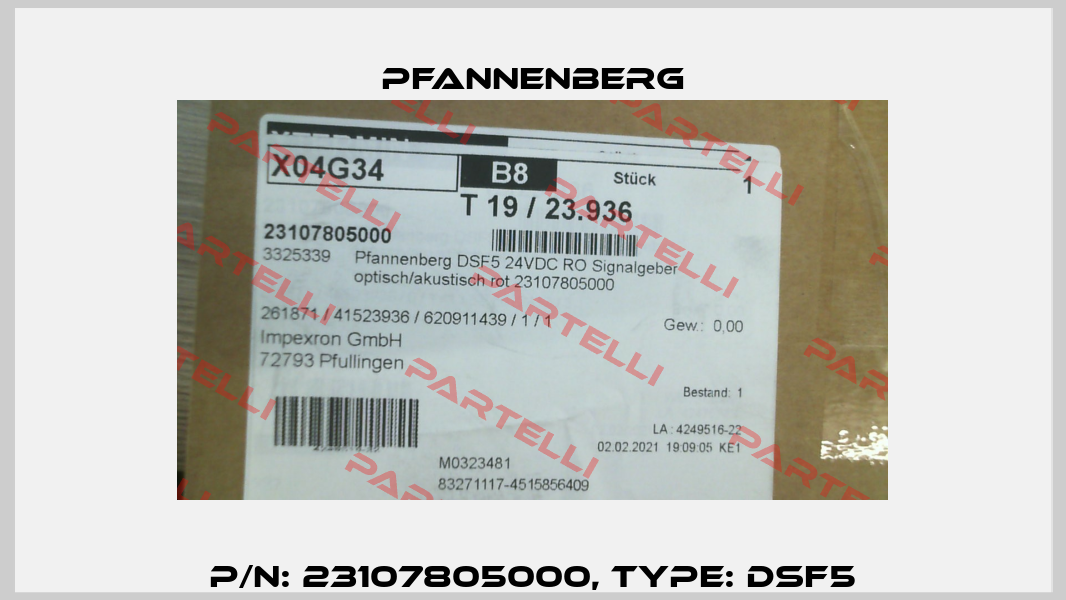 P/N: 23107805000, Type: DSF5 Pfannenberg