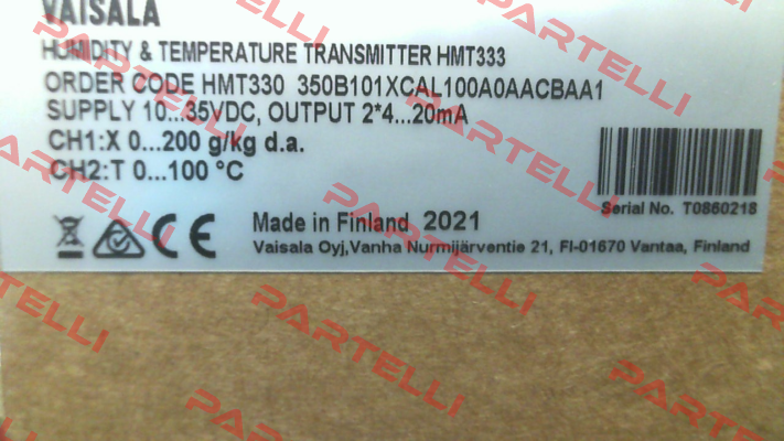 HMT330 350B101XCAL100A0AACBAA1 Vaisala