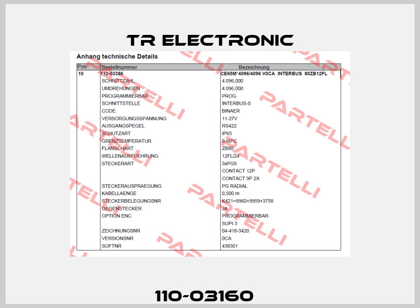 110-03160   TR Electronic