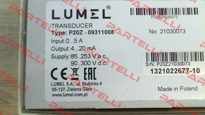 P20Z 09311008 LUMEL