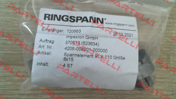 p/n: 4206-008001-000000, Type: RLK 110-8 x 15 Ringspann