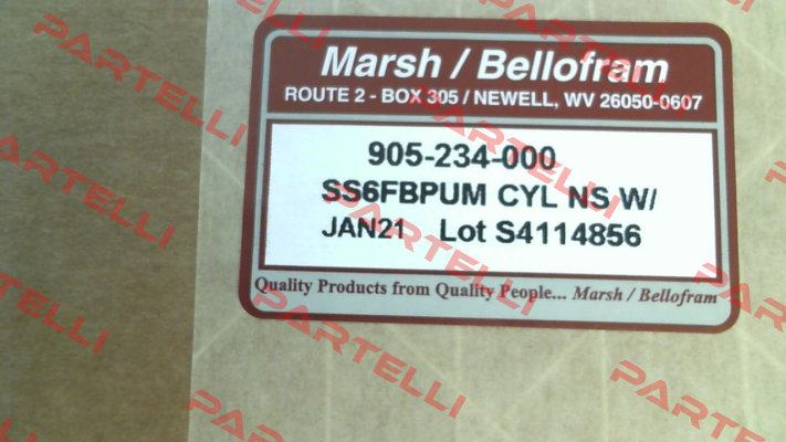 905-234-000   (CYLINDER: SS-6-F-BP-UM-NS ) Bellofram