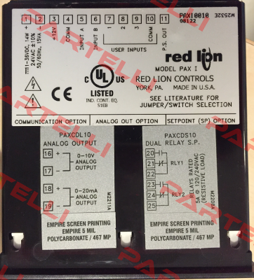 PAX10010 Obsolete, replaced by PAXI0020 and PAXI0030  Red Lion