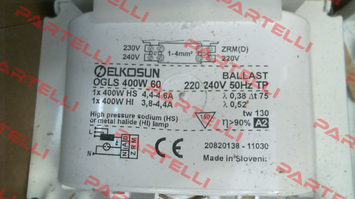 20820138 / OGLS 400W 60 220-240/50 060A114TP Tridonic