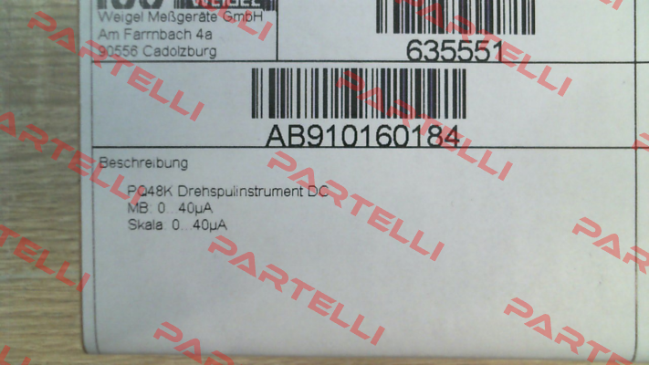 PQ48K / 01AA10130013 Weigel