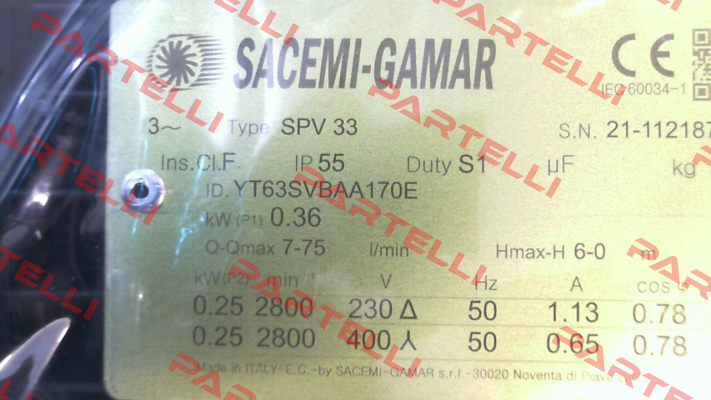 SPV 33-TRI (SPV 33 170T) Sacemi
