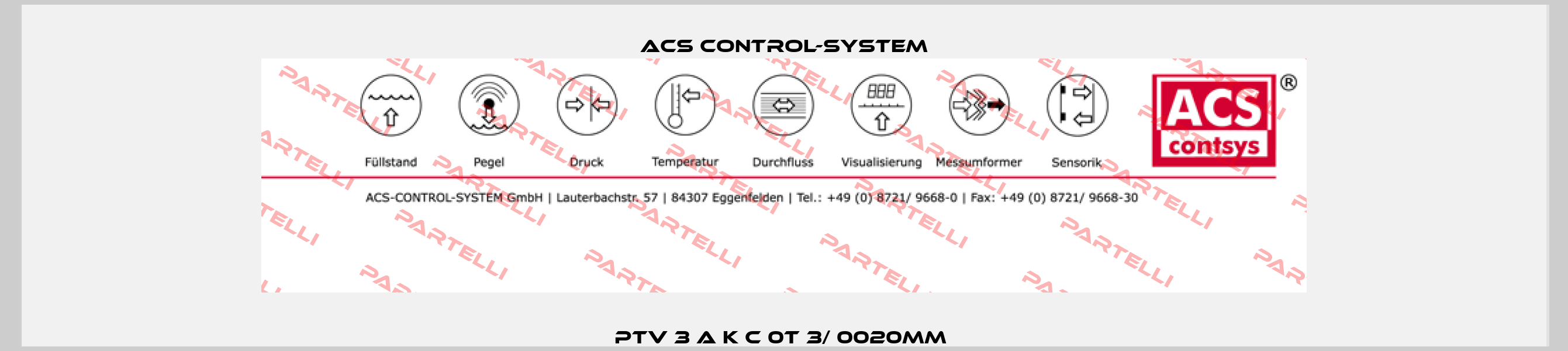 PTV 3 A K C 0T 3/ 0020mm  Acs Control-System