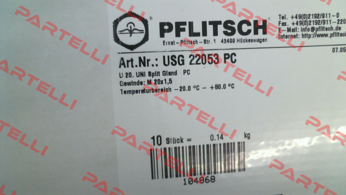 USG 22053 PC (pack x10) PFLITSCH