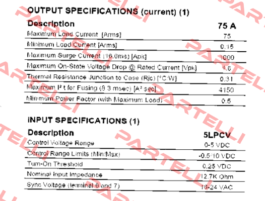5LPCV2475 5 VDC  Crydom