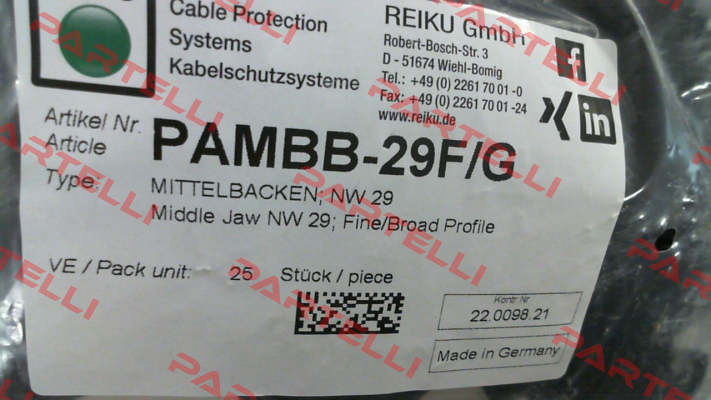 PAMBB-29F/G (pack x25) REIKU
