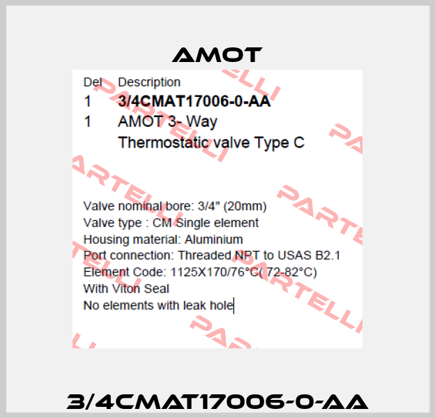 3/4CMAT17006-0-AA Amot