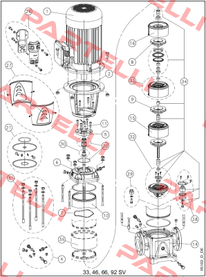 KL01AC0 - KIT SV33/46/66/92 M.SEAL+OR EP Lowara