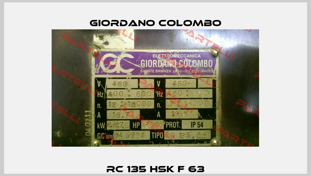 RC 135 HSK F 63 GIORDANO COLOMBO