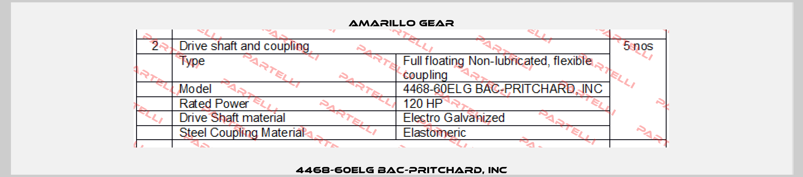 4468-60ELG BAC-PRITCHARD, INC Amarillo Gear