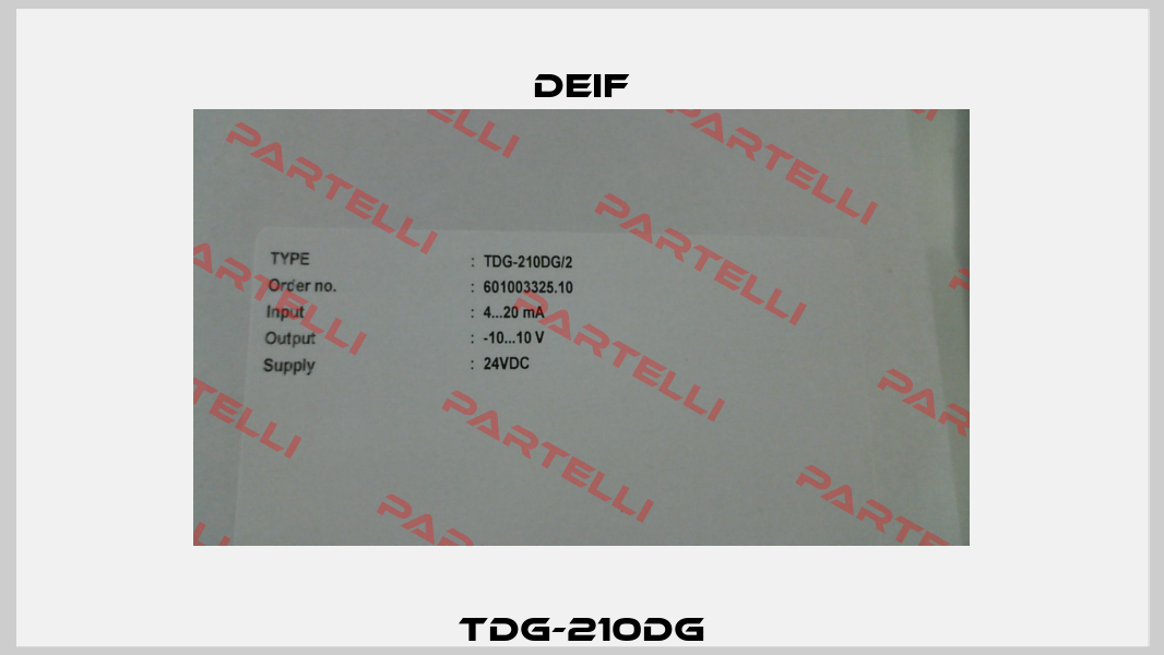 TDG-210DG Deif