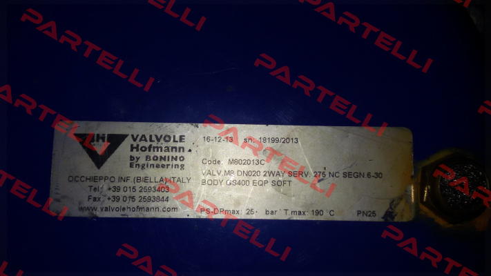 M802013C Valvole Hofmann