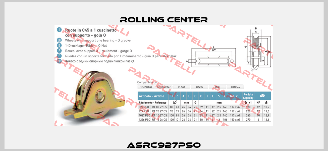 ASRC927PSO Rolling Center