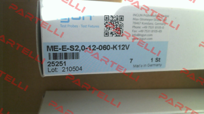 P/N: 25251, Type: ME-E-S2,0-12-060-K12V Ingun