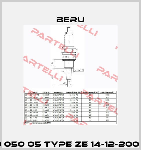 29 050 05 Type ZE 14-12-200 A1 Beru