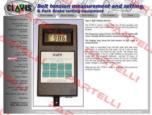 Type 5 acoustic belt meter  Clavis