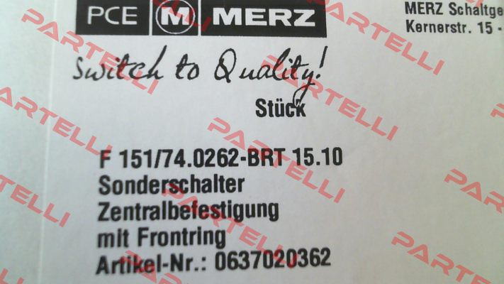 F 151/74.0262-B15.10 Merz