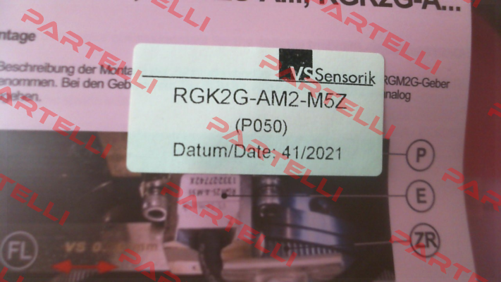 00-20-000192, Type: RGK2G-AM2-M5Z/P050 VS Sensorik