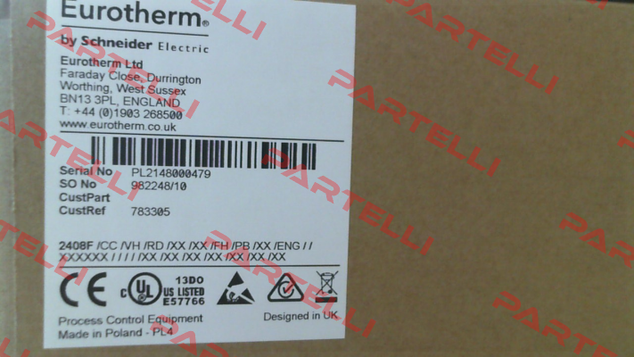 2408F/CC/VH/RD/XX/XX/FH/PB/XX/ENG/ / XXXXXX/////////////////// Eurotherm