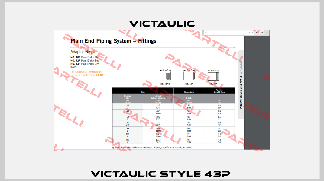 Victaulic Style 43P  Victaulic